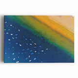 Black and white stretched canvas depicting a scenic view of Canary Islands, ideal for kitchen wall art or bedroom ambiance.