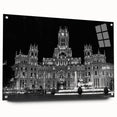 Acrylic glass print of Madrid scenery with soft earth tones, ideal for dining room decor.