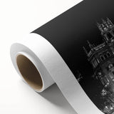 Art Deco poster of Madrid skyline in pastel shades on rolled canvas, ideal for nursery wall art.