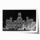 Rolled print of Madrid scenery with vibrant floral elements in a large format.