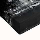 Large art of Madrid landscape in black and white tones on stretched canvas, suitable for bedroom wall decor.