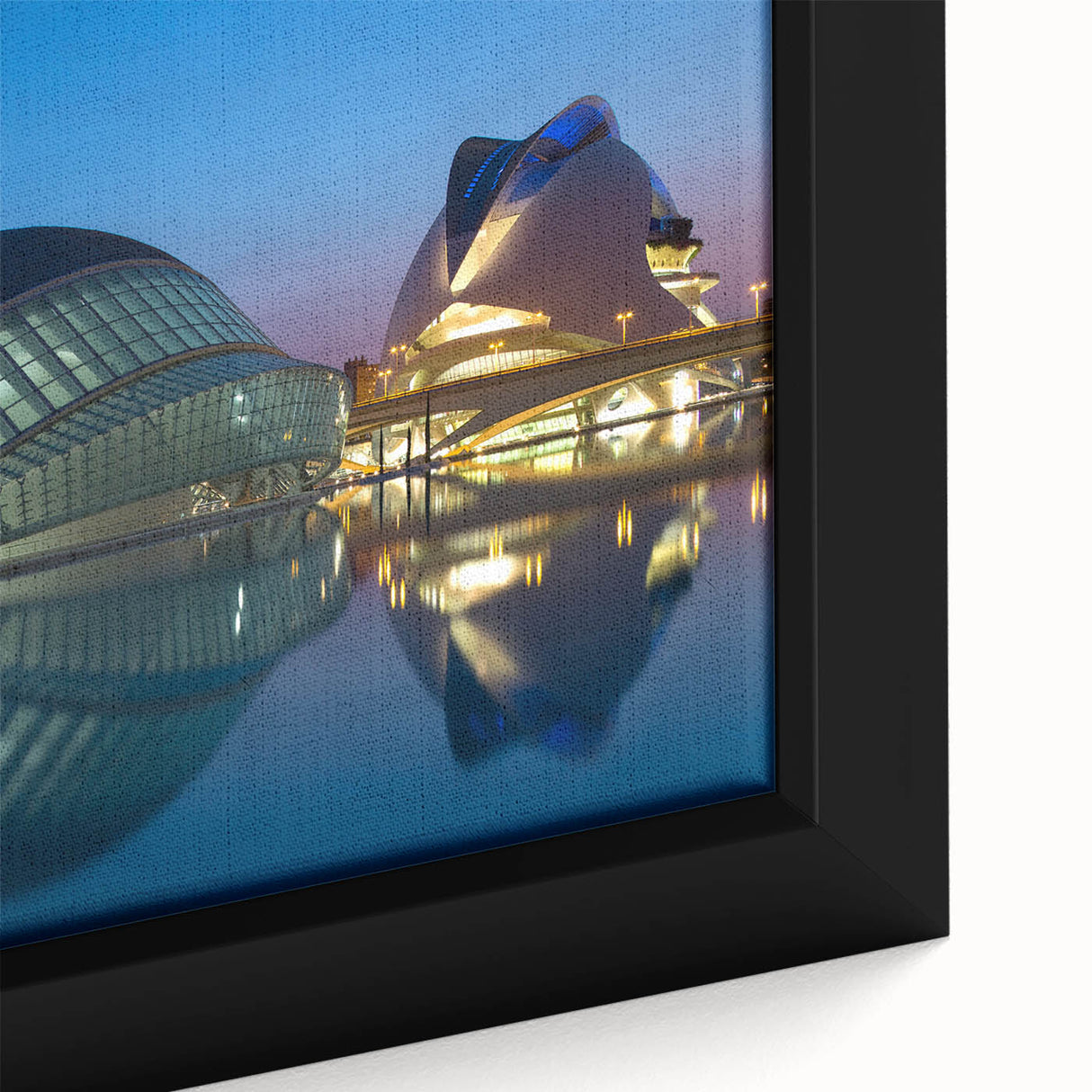 Extra large framed canvas featuring a textured depiction of Valencia with vibrant, colorful art, ideal for living room decor.
