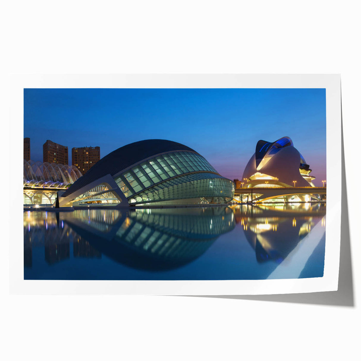 Extra large rolled print depicting a scenic Valencia landscape with vibrant floral elements, ideal for art wall dining room.