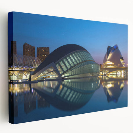 Large canvas wall art depicting a vibrant street scene in Valencia, Spain, with vivid colors, ideal for kitchen decor.