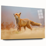 Large abstract acrylic print of a European scenery in muted earth tones, ideal for bedroom or dining room art.