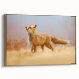 Framed canvas featuring a vintage-style landscape painting of a serene Swedish scenery, ideal for bedroom wall art.