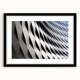 Extra large abstract art print of a colorful European scenery in Switzerland, framed with a black mat.