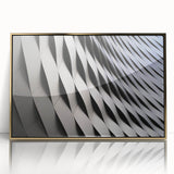 Large art print of a Swiss landscape in muted green and blue tones, framed in gold acrylic.