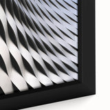 Close-up of a textured black wall art depicting a vibrant European Swiss scenery on a framed canvas.