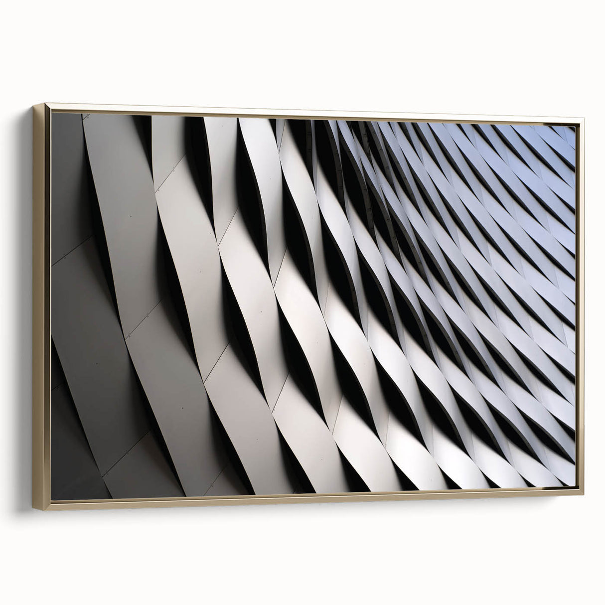 Framed canvas featuring a vintage-style landscape painting of the Swiss Alps in black and muted gray tones.