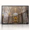 Large abstract wall art depicting the Vatican scenery in muted earth tones on a framed acrylic.