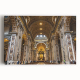 Black and white large art print of the Vatican scenery on stretched canvas, suitable for kitchen wall art.