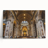 Black and white photograph of the Vatican on stretched canvas, suitable as large kitchen or bedroom wall art.