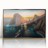 Framed acrylic print of Baja California scenery in muted earth tones, ideal for modern art wall decor.