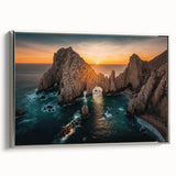 Landscape art painting of Baja California on framed canvas.