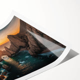 Extra large rolled print featuring line art flowers in soft, neutral tones, suitable for large living room wall art.