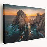 Stretched canvas print of Baja California scenery in earthy tones, suitable for kitchen wall art.
