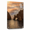 Acrylic print of Cabo San Lucas scenery with vibrant ocean blues, ideal for dining room decor.