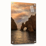 Acrylic print of Cabo San Lucas scenery with vibrant ocean blues, ideal for dining room decor.