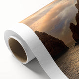 Art Deco style poster of Cabo San Lucas scenery on rolled canvas, featuring pastel shades, ideal for nursery wall art.