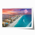 Extra large rolled print of Cancun scenery with vibrant floral elements, ideal for art wall dining room.