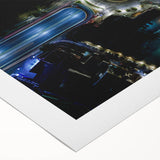 Art deco style poster of Mexico City with vibrant colors on rolled canvas, suitable for dining room wall art.