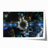 Extra large rolled print of Mexico City scenery with vibrant floral elements, ideal for dining room wall art.