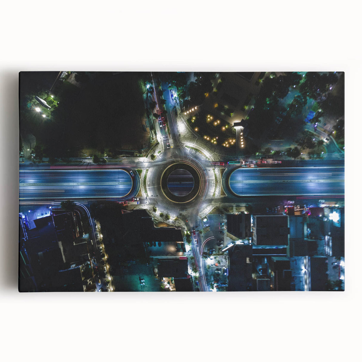 Black and white aerial view of Mexico City on large stretched canvas, suited for kitchen wall art.