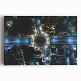 Black and white aerial view of Mexico City on large stretched canvas, suited for kitchen wall art.