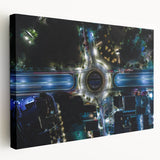 Large art print of Mexico City scenery in muted earth tones on stretched canvas, suitable for kitchen wall art.