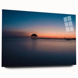 Large abstract wall art depicting Oaxaca, Mexico scenery in muted earth tones on acrylic glass.