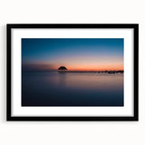 Extra large framed abstract art print depicting a colorful textured scenery of Oaxaca, ideal for living room decor.