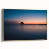 Framed canvas featuring a vintage-style landscape painting of Oaxaca, Mexico with black and gold tones.