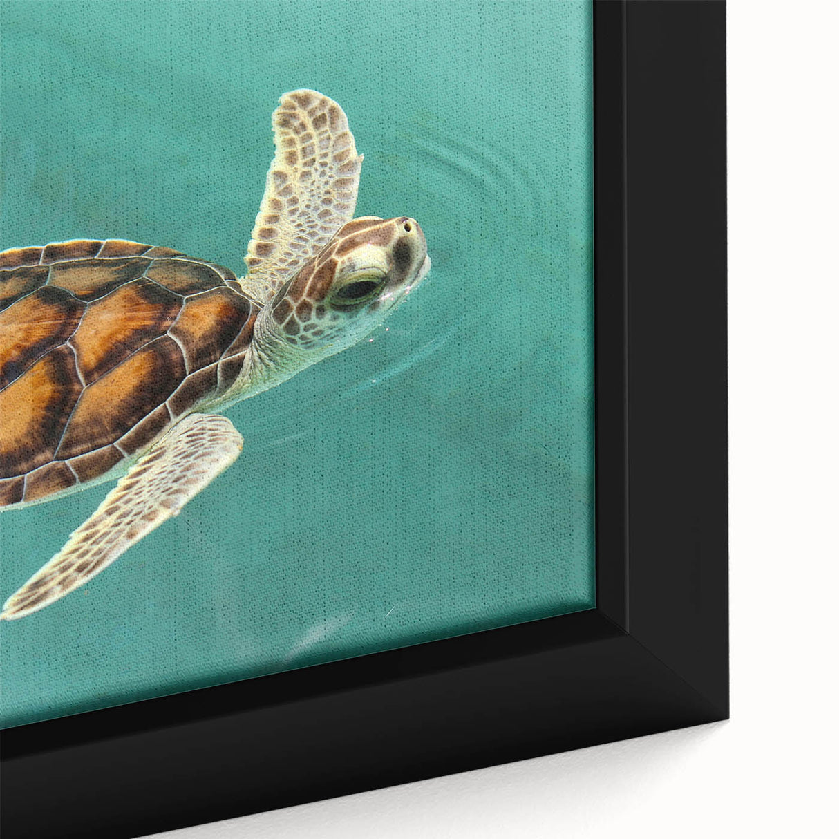 Black wall art depicting a textured scene of Quintana Roo, Mexico, with vibrant colors on a framed canvas.