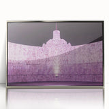 Framed acrylic print of a Yucatan scenery, featuring mid-century modernist style with silver frame.