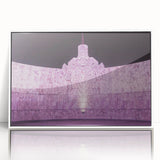 Mid-century modernist art depicting Yucatan scenery in muted earth tones on a framed acrylic, suitable for nursery wall art.