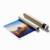 Extra large rolled print of Dubai scenery with muted earth tones, ideal for classy bathroom wall art.