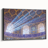 Black and white framed canvas depicting a vintage-style landscape of a Middle Eastern scenery, ideal for bedroom wall decor.