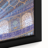 Extra large framed canvas featuring a textured black wall art scene of a Middle Eastern landscape.