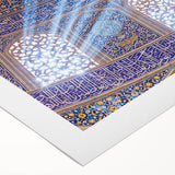 Art deco poster featuring a scenic Middle Eastern landscape in muted earth tones on rolled canvas.