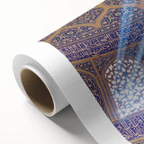 Art deco poster of Middle Eastern scenery in muted earth tones on rolled canvas, ideal for nursery wall art.