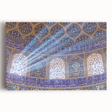 Black and white stretched canvas of Middle Eastern scenery, ideal for kitchen wall art.