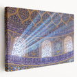Large canvas print depicting a Middle Eastern scenery with muted earth tones, ideal for kitchen wall art.