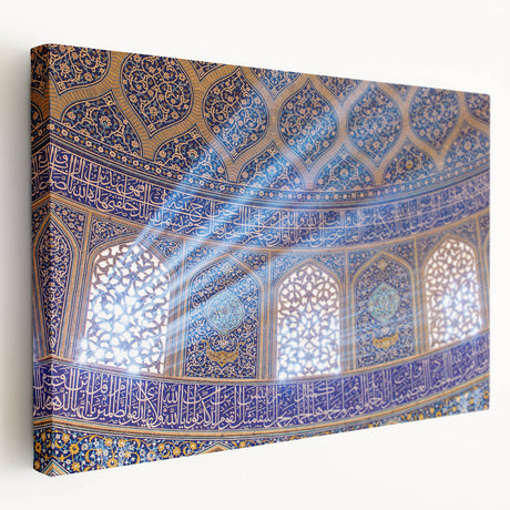 Large canvas print depicting a Middle Eastern scenery with muted earth tones, ideal for kitchen wall art.