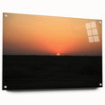 Large abstract wall art depicting Middle Eastern scenery in muted earth tones on acrylic glass.