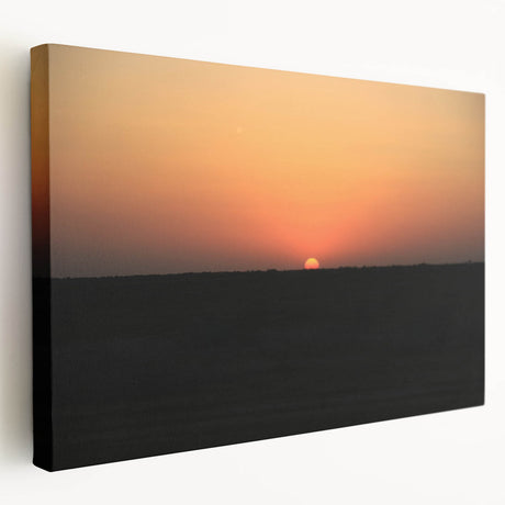 Middle Eastern landscape on large stretched canvas featuring muted earth tones, ideal for kitchen wall art.