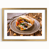 Extra large wall art depicting an abstract Middle Eastern scenery in textured gold tones, ideal for living room decor.