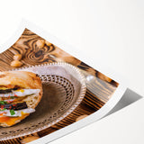 Extra large rolled print featuring line art flowers in subtle earth tones, ideal for large living room wall decor.