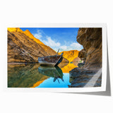 Extra large rolled print of a Middle-Eastern scenery in Oman with muted earth tones, ideal for art wall dining room.