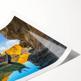 Extra large rolled print featuring line art flowers in muted earth tones, ideal for large living room wall decor.